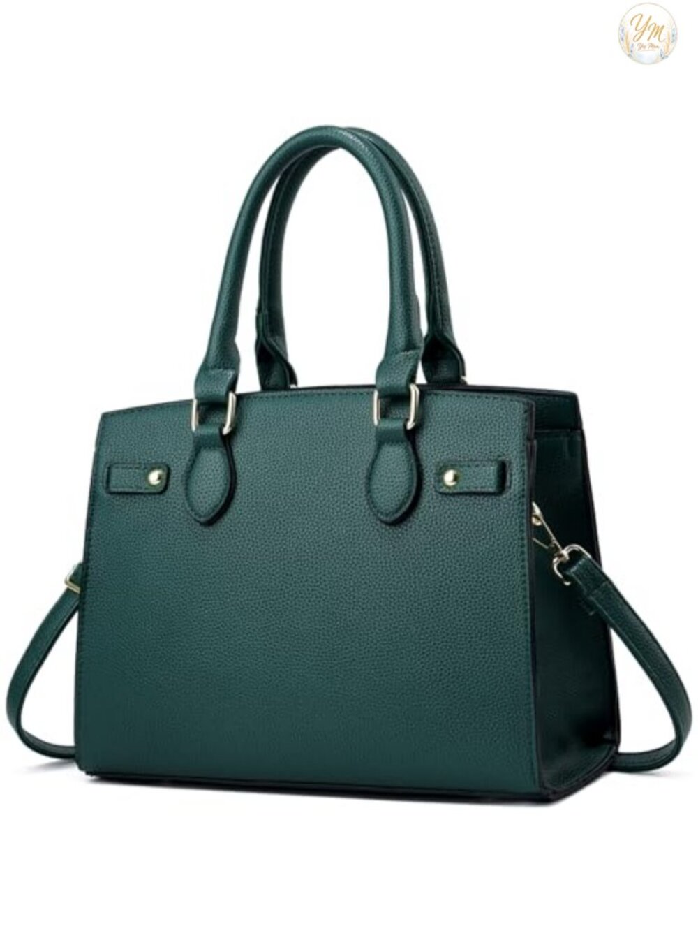 Faux Leather Satchel Purse Top Handle Shoulder Tote Adjustable Strap